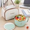 Stainless Steel Soup Bowl With Lid Portable Lunch Container Office Workers Microwave-Safe