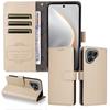 For TECNO Pova 7 5G Case RFID Blocking 3 Card Slots PU Leather Phone Cover with Wrist Strap