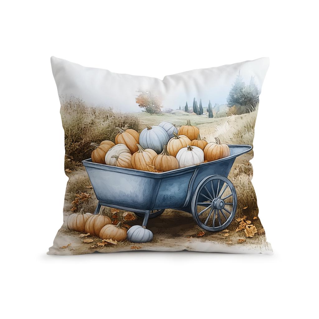 Vintage Autumn Pumpkin Pillowcase Printed Polyester 45X45Cm Throw Pillowcover Decorative Sofa Cushion Pillowslip Home Decor