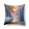 Four Seasons Scenery Decoration Pillow Case Printing Snowflake Christmas Sofa Decoration Cushion Cover 45*45Cm