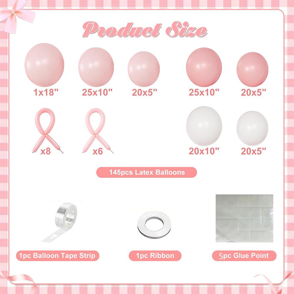 

Pink bow balloon set, birthday decoration, suitable for wedding brides, baby showers, girls birthday theme parties decoration Other розовый