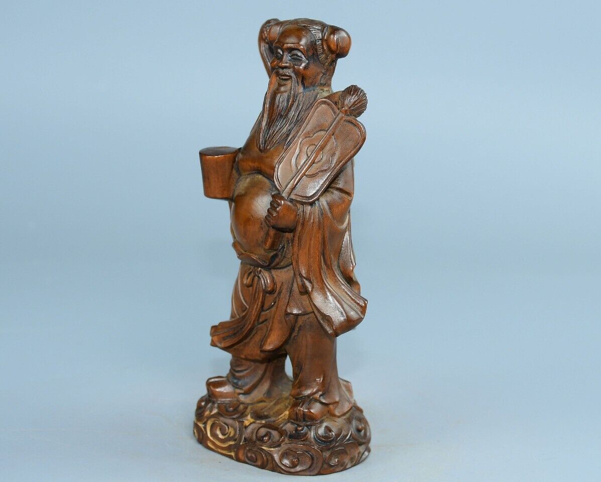

Chinese Antique Boxwood Wood Carving Exquisite Figure Statues Home Decor Art CHINA