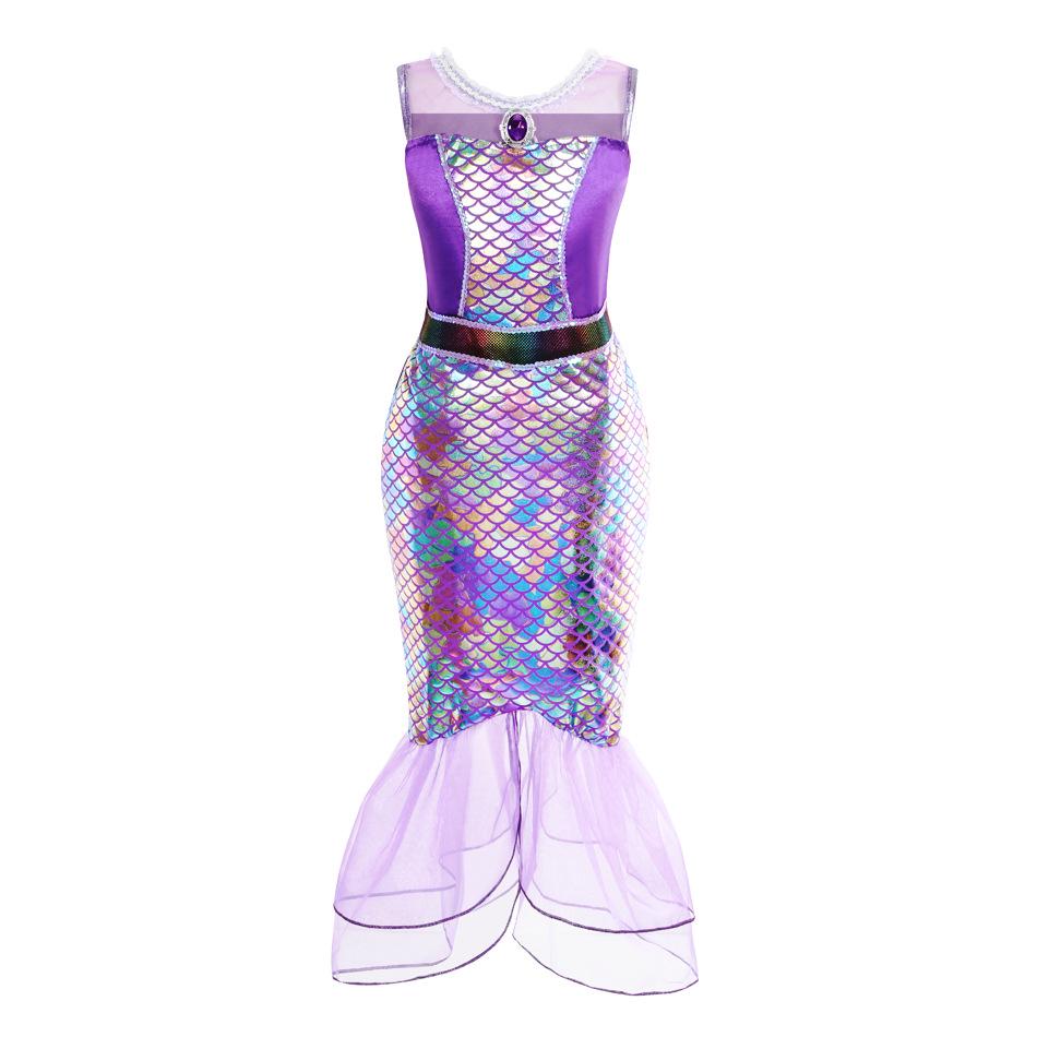 Mermaid Princess Dress for Girls - 2022 Ariel Fishtail Party Gown