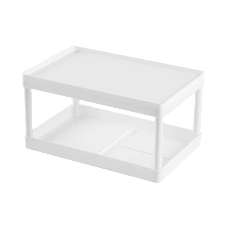 Desktop Double-Layer Storage Rack for Bedroom and Office - Ideal for Cosmetics, Sundries, and Dorm Essentials. Plastic Sealed белый