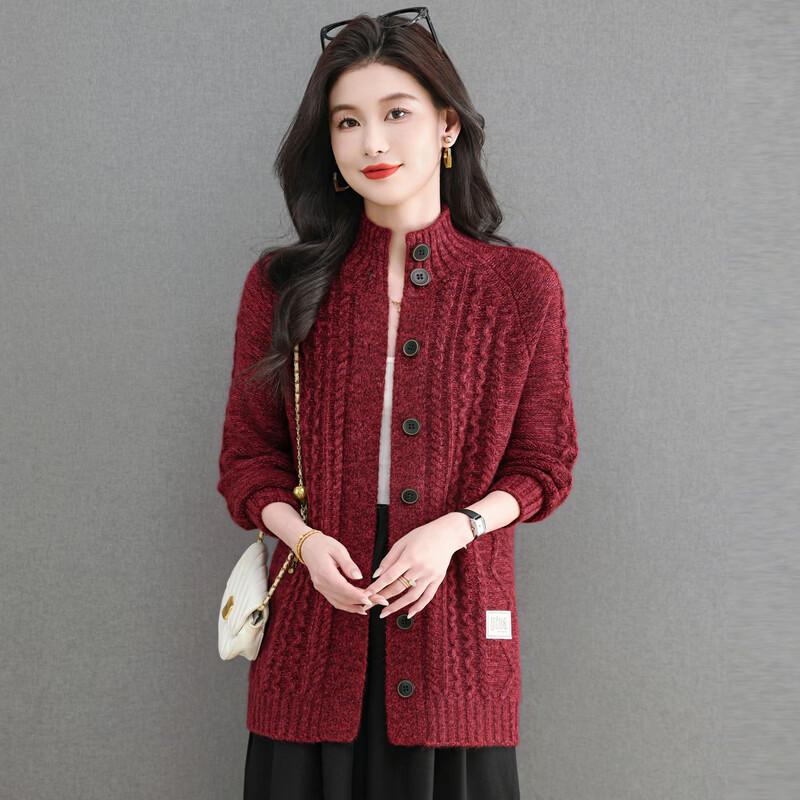 Yalu American Old Money Style Mid-Length Cardigan Sweater