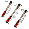 Extendable Ratchet 1/4"3/8" & 1/2" Drive 72 Tooth Flex-Head Quick Release Locking Ratchets Automatic Hand Tool