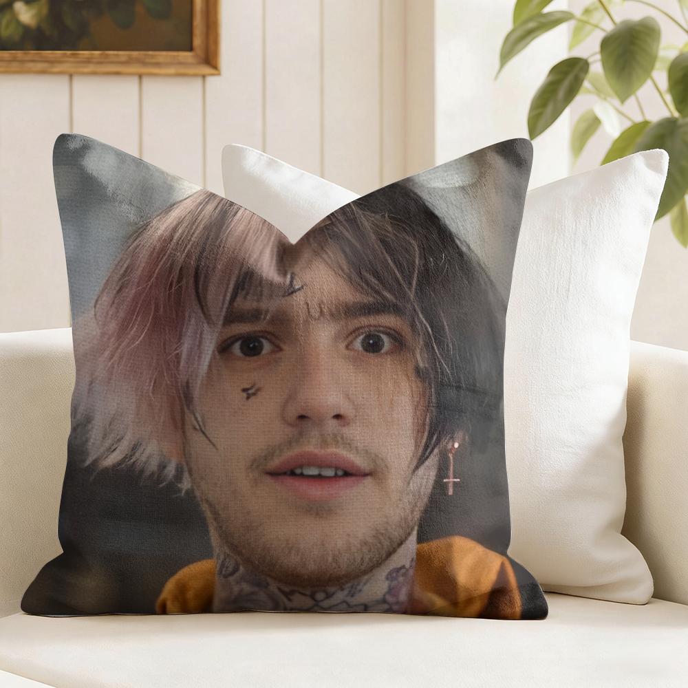 Rapper Llil Peep Cushion Cover Natural Linen Double Sided Print Throw Pillow Case for Sofa Couch Home Decor