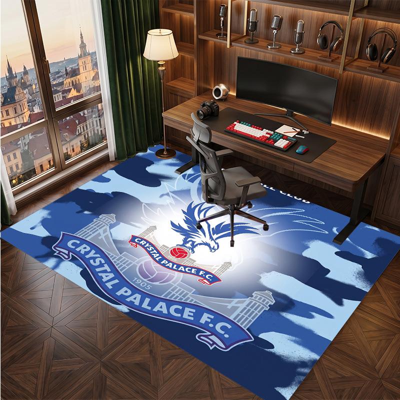 Tappeto in Velluto di Cristallo con Stampa del Crystal Palace Football, Comodo Assorbente d'Acqua Antiscivolo Tappeto per Pavimenti Interni
