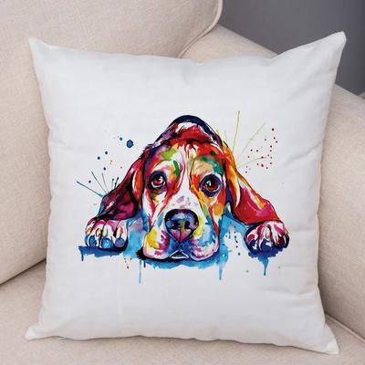Super Cute Water Dog Cushion Cover Double Print Decor Pet Animal Pillowcase Soft Plush Pillow Case for Car Sofa Home,(7)