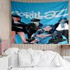 Gorillaz Print Tapestry, Backdrop, Easy Setup, Ideal for Bedroom, Office & Living Room, with Aesthetic Wall Hanging Decor.