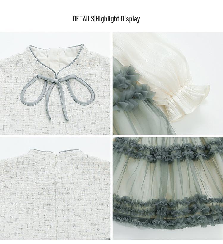 2025 Fashionable Girls' Princess Dress with Puffy Tulle Skirt - Spring/Autumn Collection