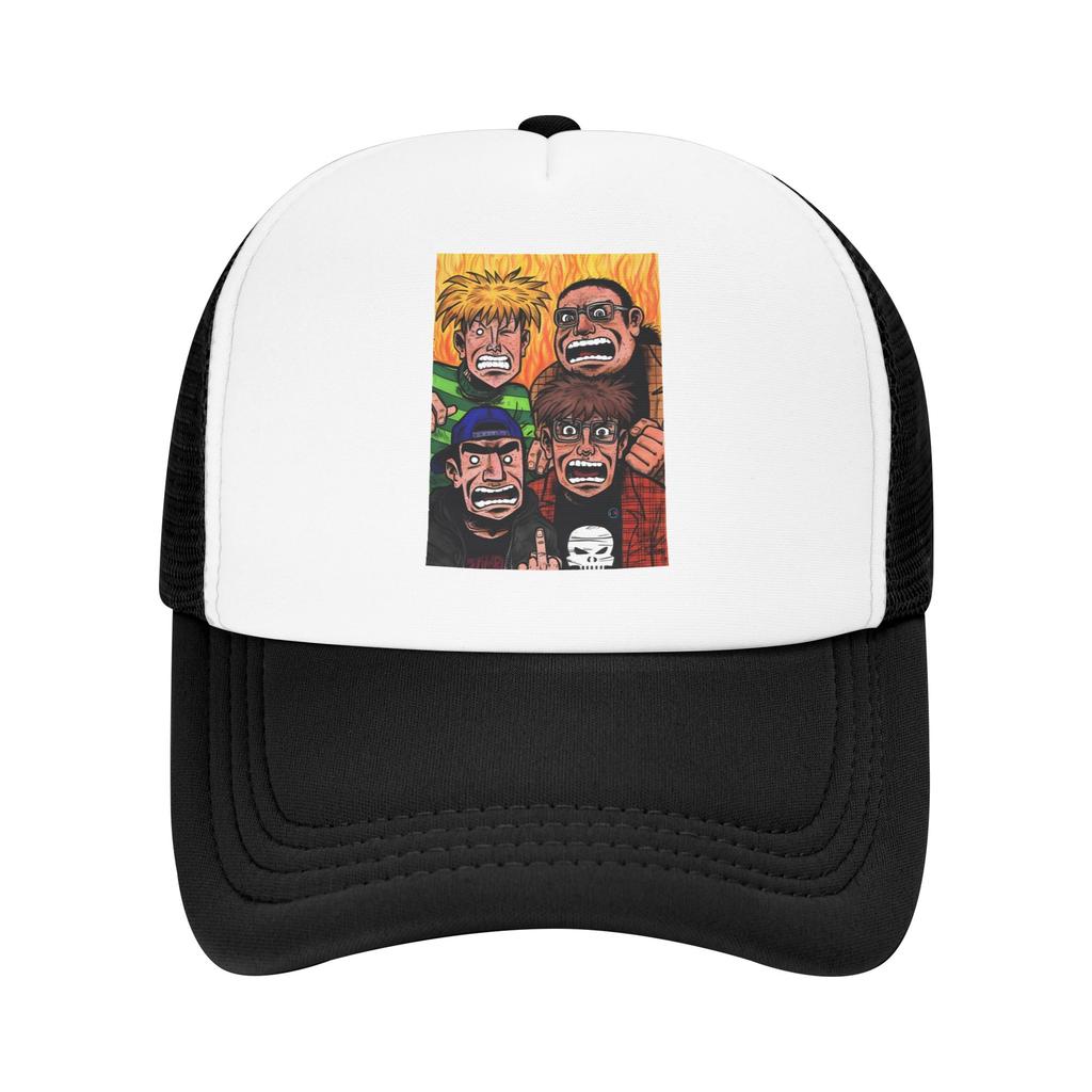 Eltingville Club The Team Drawing Mesh Sun Hats Outdoor Sport Breathable Baseball Caps Couple Fitted Retro Print Trucker Hat