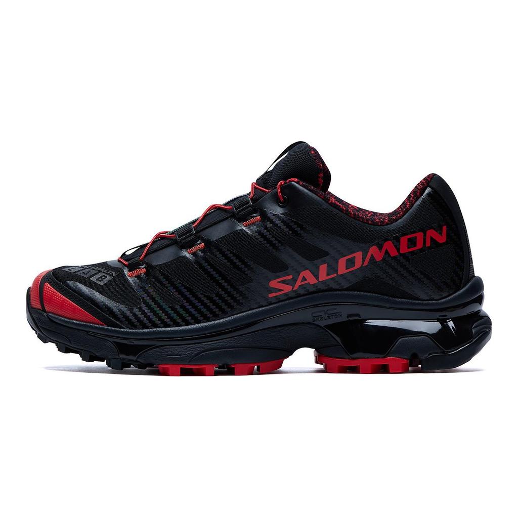 SALOMON XT 4 Cushioning Abrasion Resistant Coverage Support Lightweight Low Top Casual Athletic Shoes Unisex Black Red 478470
