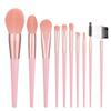 10 Pink Makeup Brushes with Cover Brushes Portable Soft Foundation Brushes Loose Powder Brushes Eyeshadow Brushes Makeup Tools