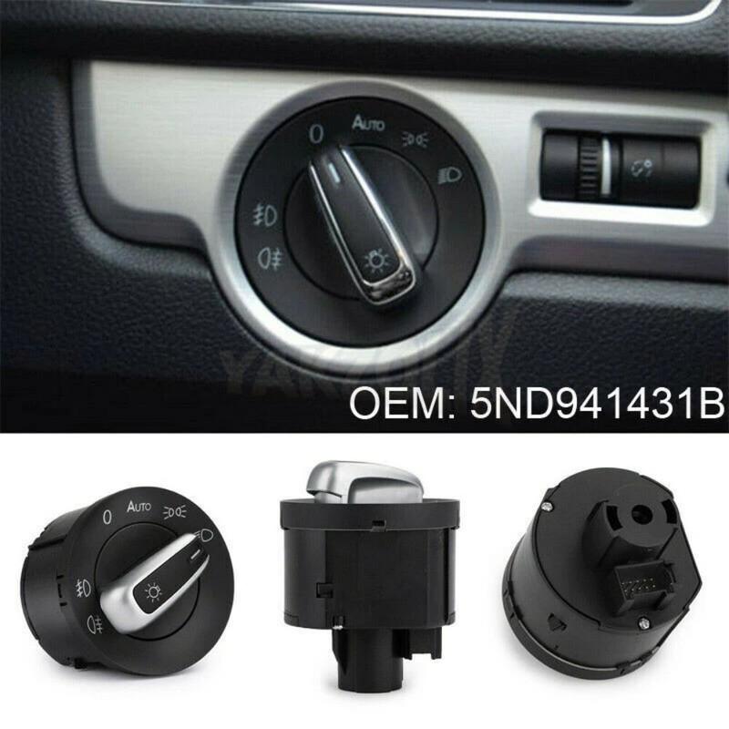 For Volkswagen Golf Rabbit Caddy Jetta Tiguan Touran Passat CC Auto Headlight Fog Light Control Switch Knob Button 5ND941431B