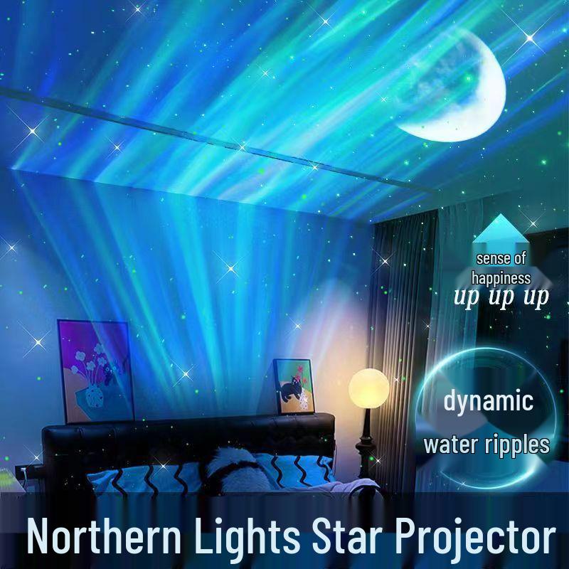 Bluetooth Aurora Projektor: Sternenhimmel & Wasserwellen Laserlicht für Schlafzimmeratmosphäre
