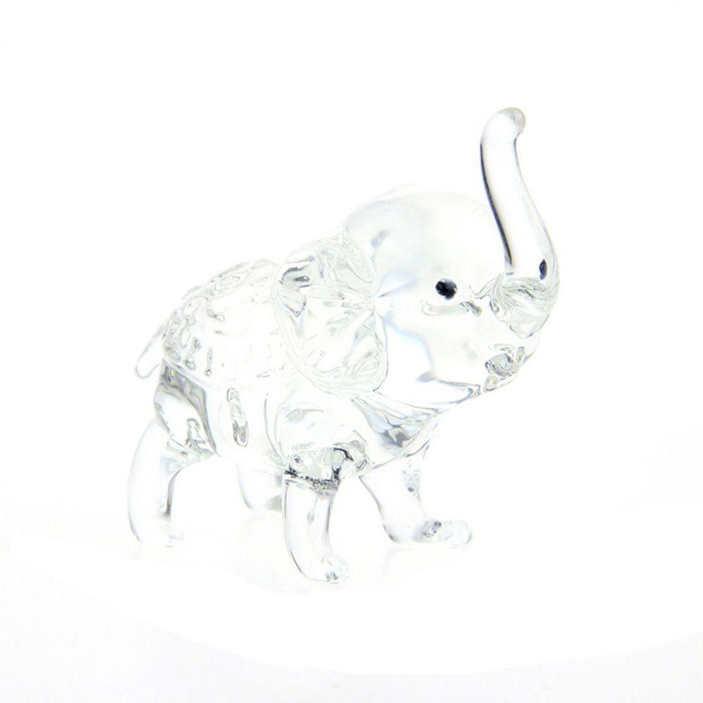 Funny Crystal Elephant Statue Modern Desktop Crystal Ornaments Baby Elephant Ornaments Office
