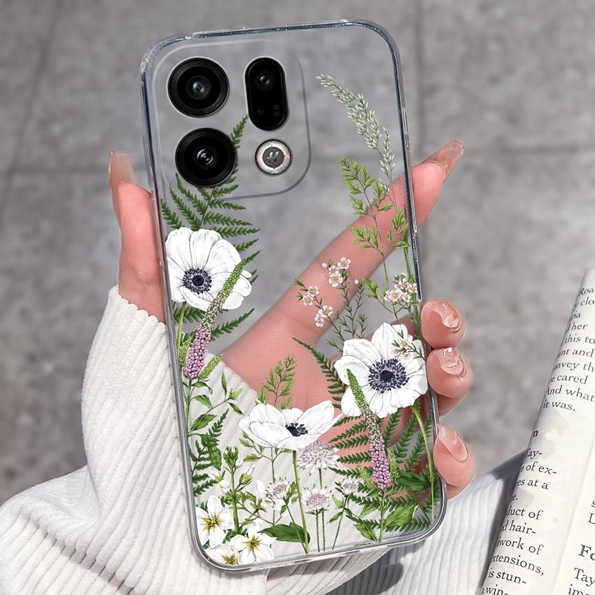 Suitable For Oppo Find X9 X7 X5 Pro X3 X2 Reno11 12 Pro Phone Cover Cute Panda Rabbit Pattern Transparent TPU Dustproof Protective Case For Oppo Shell