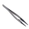Round Elbow Tweezers Antistatic Tweezers with Interchangeable Plastic Tip for Electronic Repair