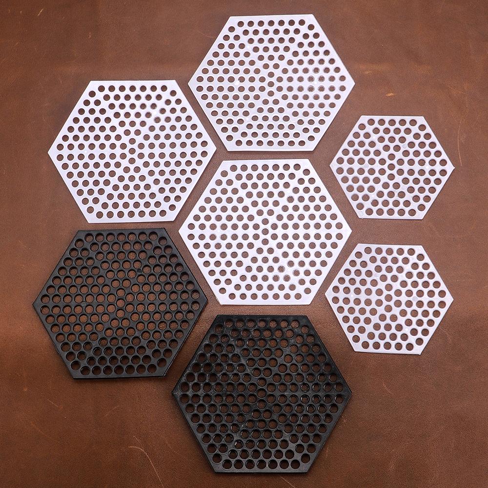 50pcs Handmade Hexagon Weaving Mesh Pattern Accessory Kit, Plastic Weaving Template Board for DIY Crochet Customized Bag/Wallet