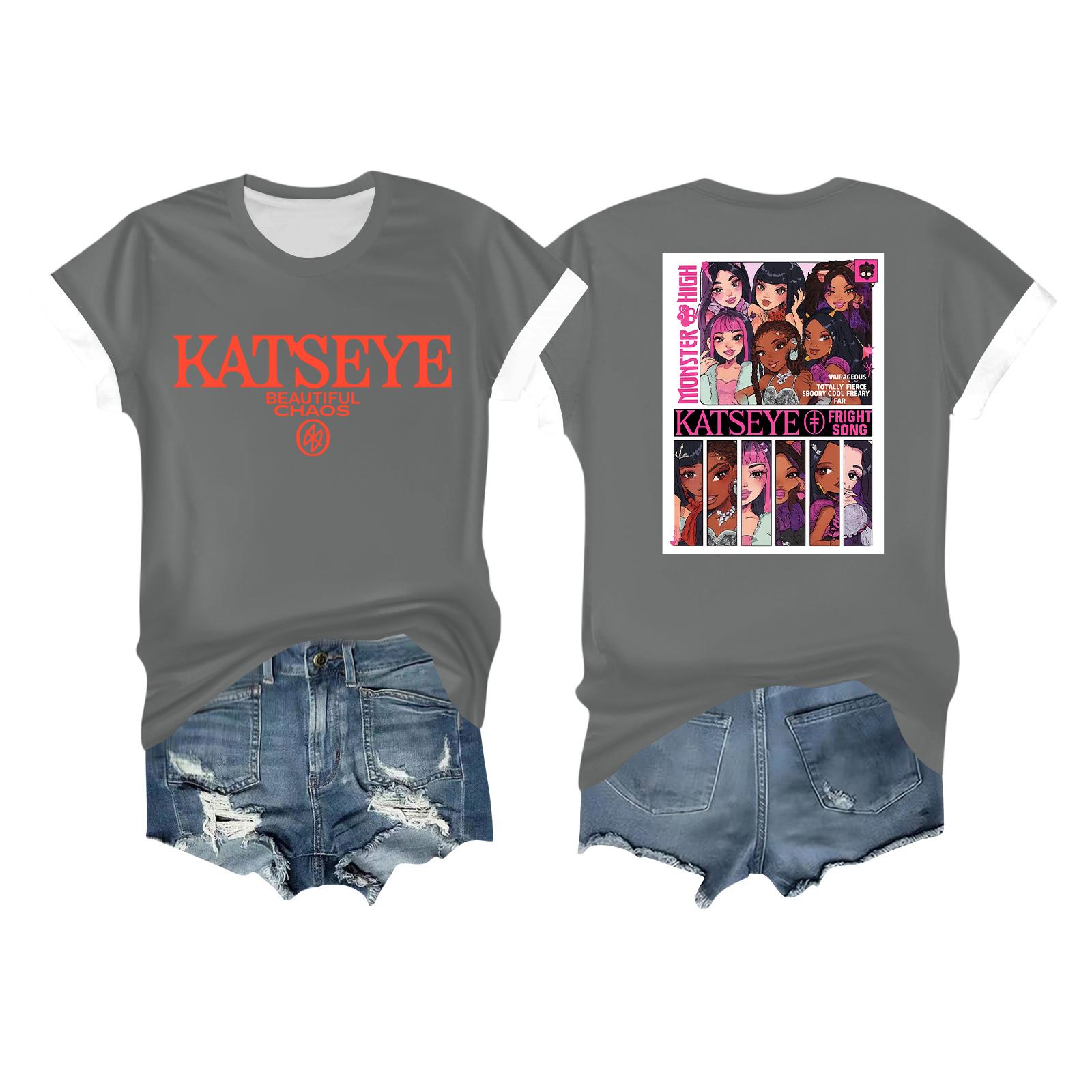 

Женская повседневная футболка с принтом, пуловер с круглым вырезом, топ с коротким рукавом L