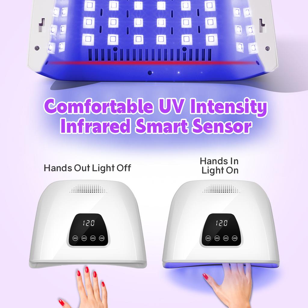 Powerful UV LED Nail Lamp Professional 72 LEDs Nail Dryer with Heat Sink LCD Display Nail Dryer With Smart Sensor Nail Salon Use