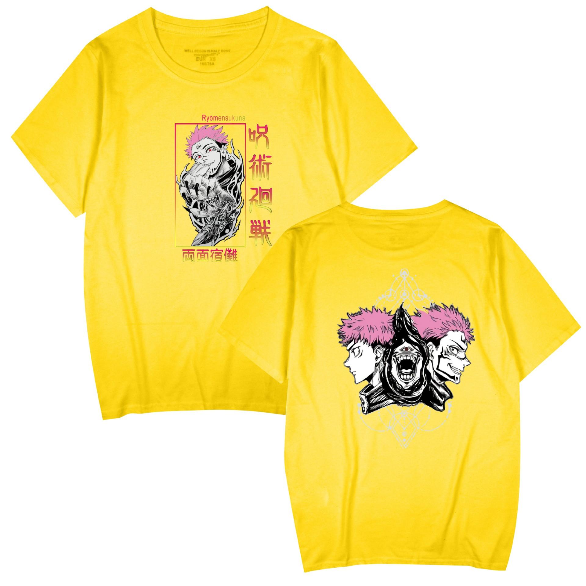 

Summer Women Men s Short Sleeve Tshirt Jujutsu Kaisen Clothing Men Tee Shirt Cosplay T-Shirt XXS жовтий