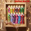 16Pcs Colorful Angel Ornaments - 4.7inch Artificial Wooden Flat 2D Angel Hanging Decorations, with Star and Floral Patterns, Bright Pink,