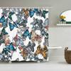 Beautiful Butterfly Flowers Shower Curtain Bathroom Screen Decoration Shower Curtains Waterproof Washable Fabric