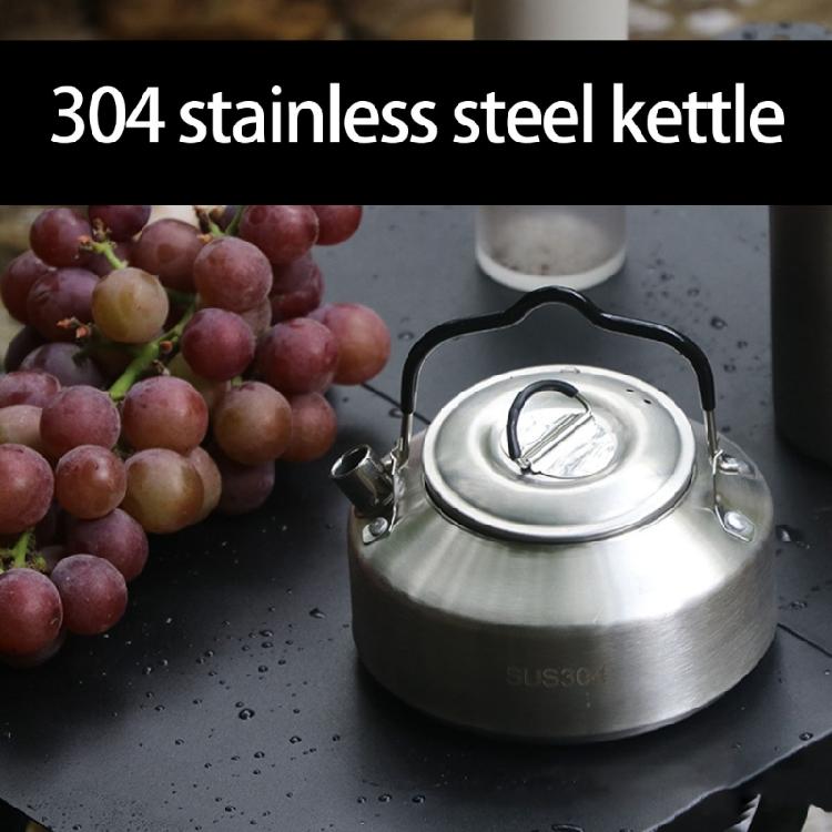 Outdoor Camping Coffee and Teas Kettles Portable Teapot Stainless Steels Camp Teas Coffee Pot Water Boilers for Picnics