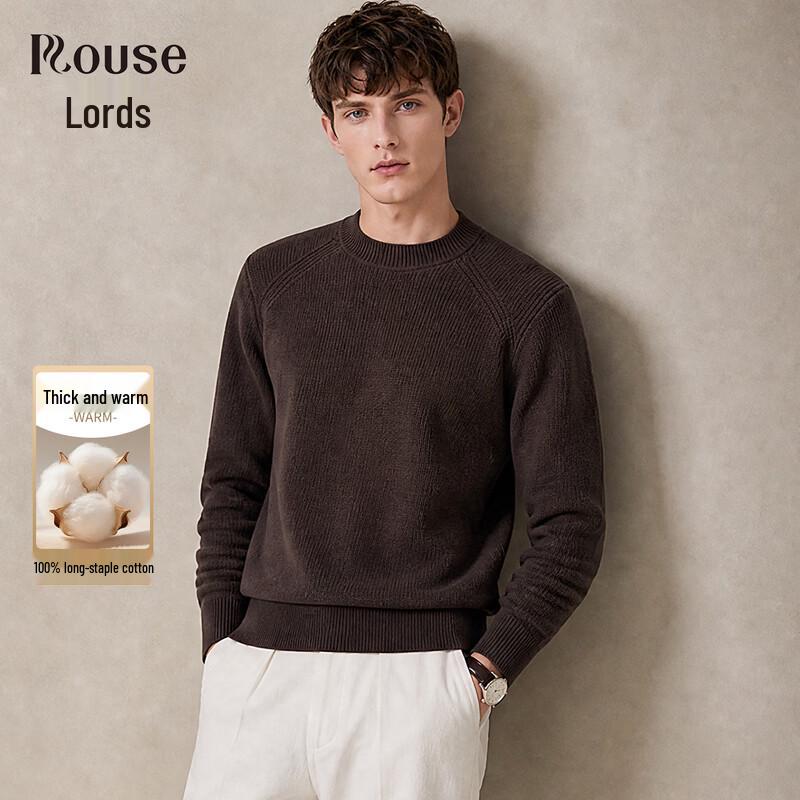 Men's Thickened Cotton Crewneck Knit Sweater