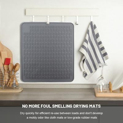 Tapis de drainage en silicone pour comptoir de cuisine, grand tapis de drainage pour bar, tapis de bol