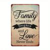 Country Style Metal Wall Art Family Love Home Decor