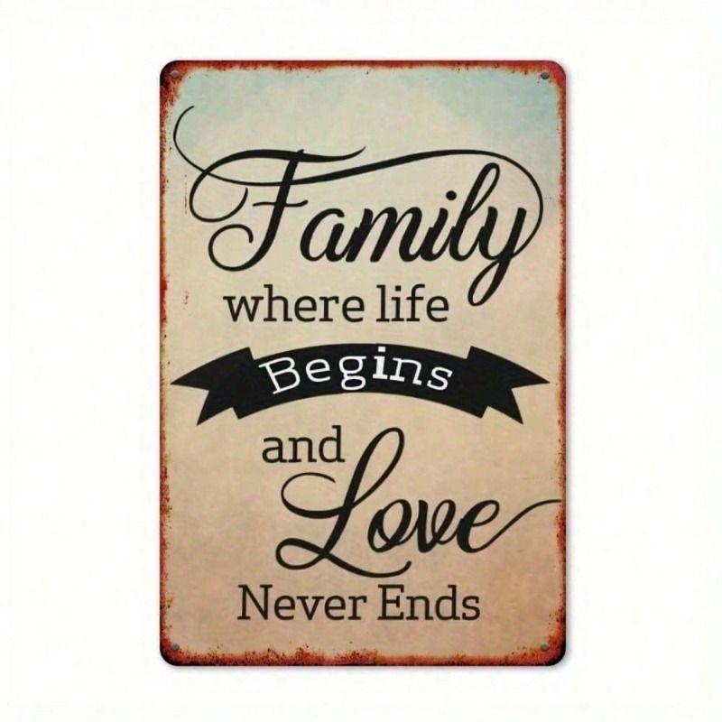 Country Style Metal Wall Art Family Love Home Decor