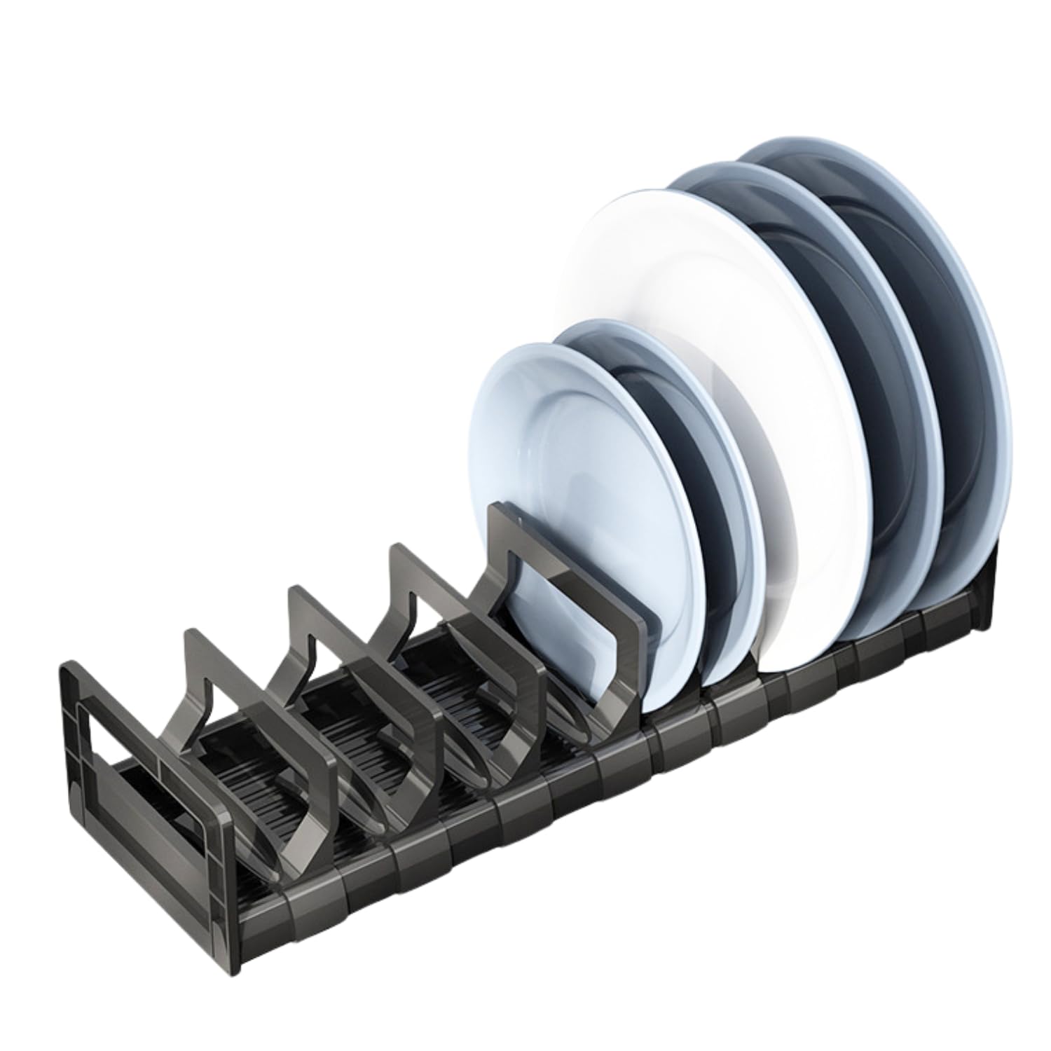 

Stylish adjustable sliding dish rack with drainer and drawer for dishes (large size, 12cm wide)