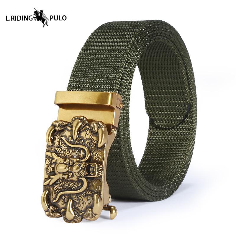 Men's Casual Nylon Fashion Belt with Alloy Automatic Buckle