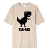 Mosaic Tyrannosaurus Rex Loves Tea Funny Printing Mens T-Shirt Cotton Loose Tees Cotton Oversized Streetwear Breathable Tshirt