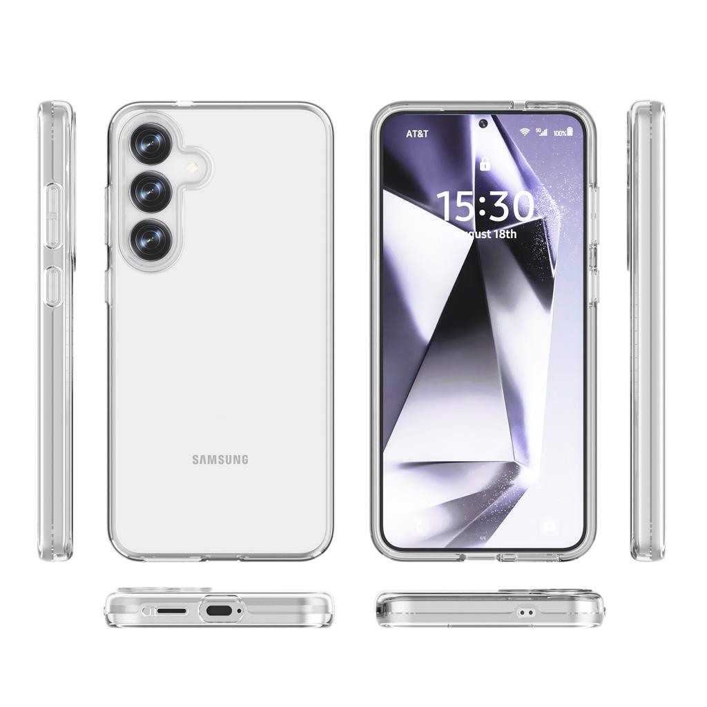 For Samsung Galaxy S25+ Case PC+TPU Shockproof Clear Phone Cover