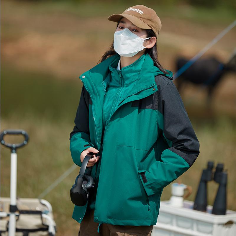 Herbst und Winter Paar Winddicht Wasserdicht Abnehmbares Futter Outdoor Jacke Jacke Jacke