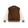MLB Color Block Sherpa Corduroy Baseball Jacket Unisex jackets Brown 3AJPEC116-50BRS
