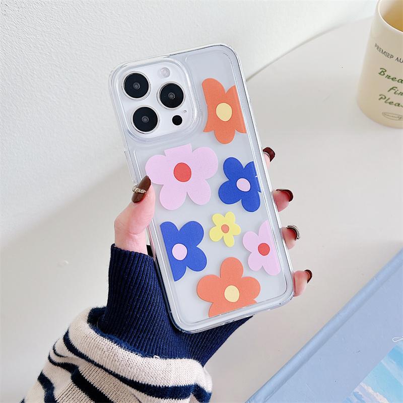 Flower Clear Phone Case For Iphone 15 14 Plus 13 12 11 Pro Max Shockproof Silicone Soft TPU Back Cover