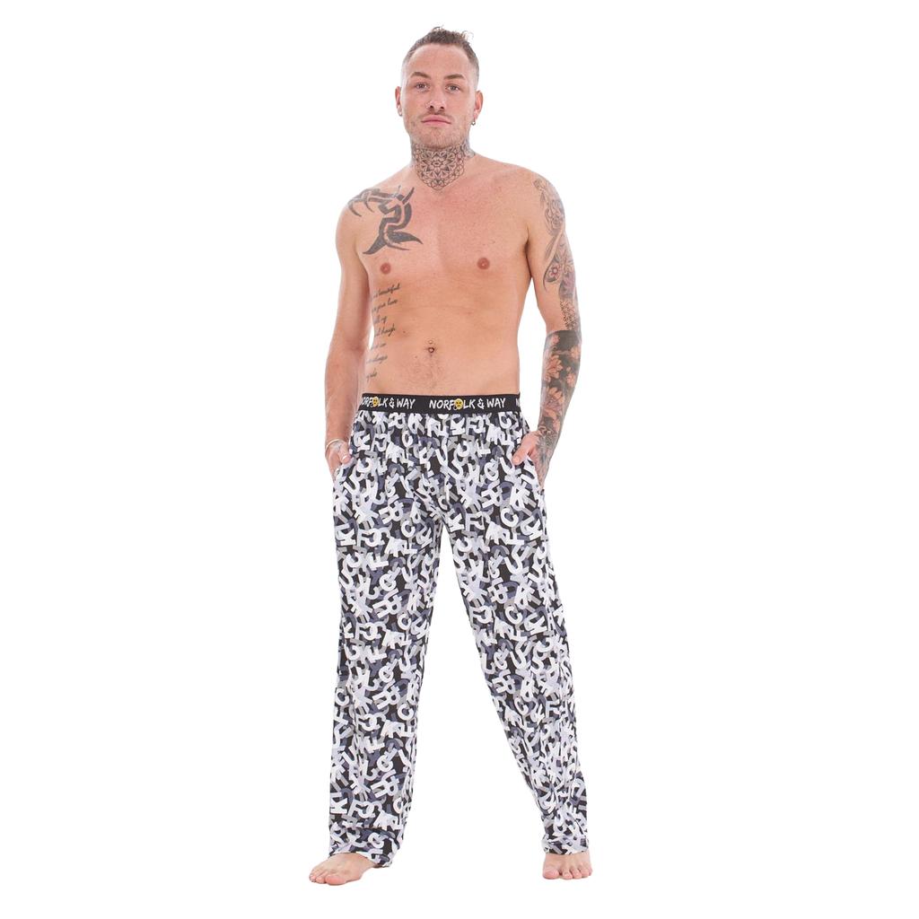 Calças de Lounge Masculinas Norfolk & Way com Estampa Inovadora por Toda a Peça (Pacote de 2)