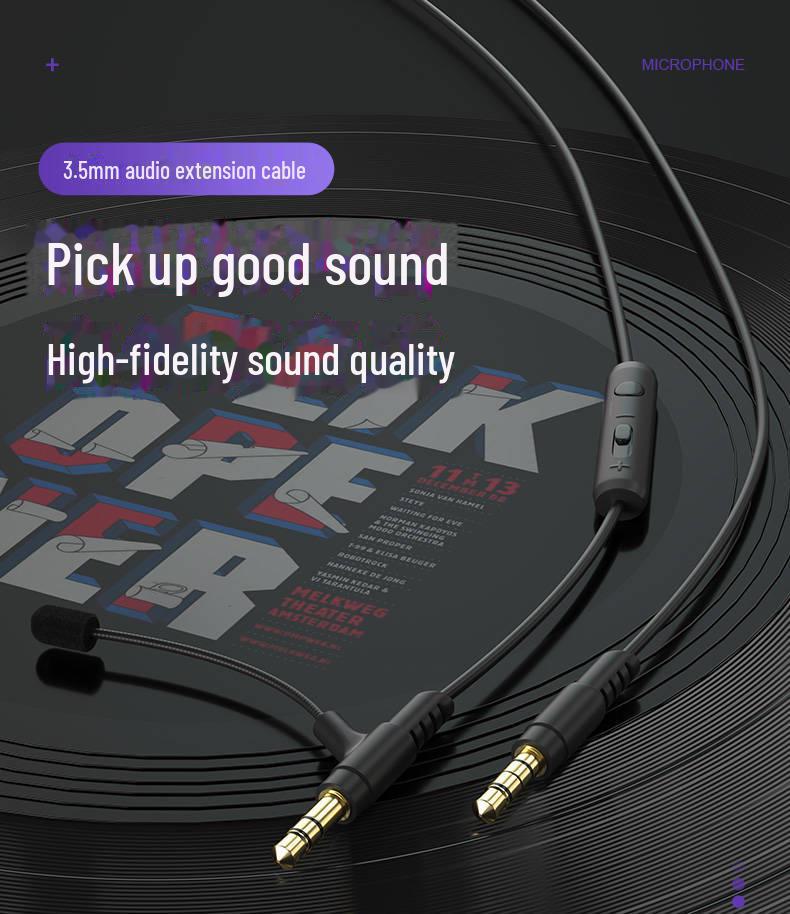 

Кабель V3 POR для аудио и микрофона, 3,5 мм гарнитура для мобильных телефонов, идеально подходит для игр со специальным разъемом. 1.2 meters чёрный