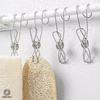 Stainless Steel Clip with Hook, 9.5CM Multi-Purpose Hanging Clip for Kitchen, Bathroom, Laundry, Windproof Clothesline Clip
