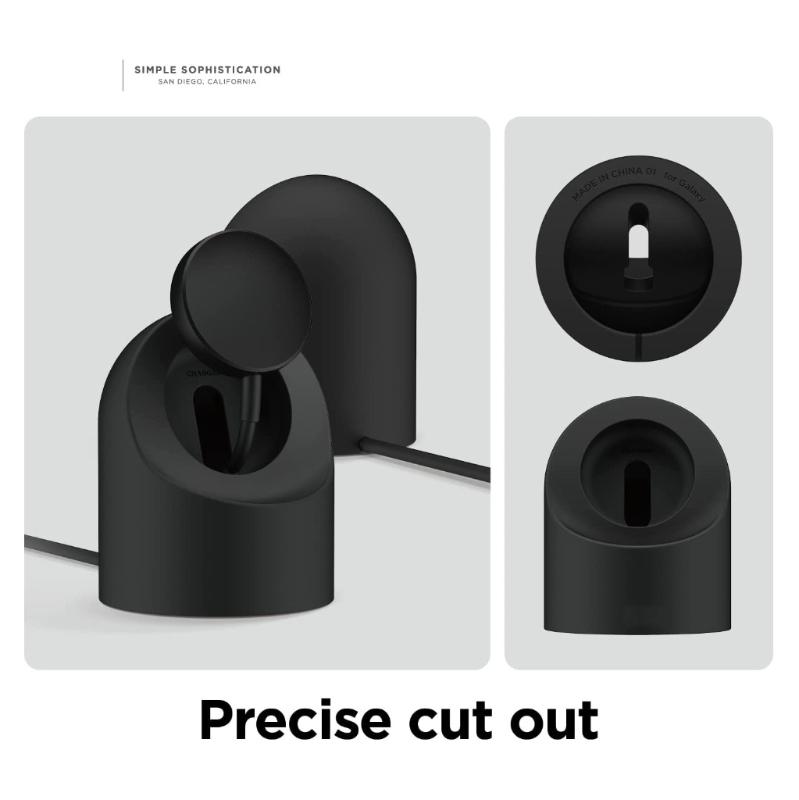 USB Charger Stand Storage Seat Portable Charging Cable Silicone Bracket Base Compatible for Watch 5 Smart Watch Holder