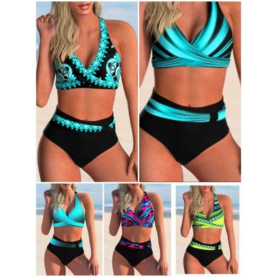 Biquíni de cintura alta sexy maiô feminino push up bikini conjunto plus size roupa de banho praia terno de natação