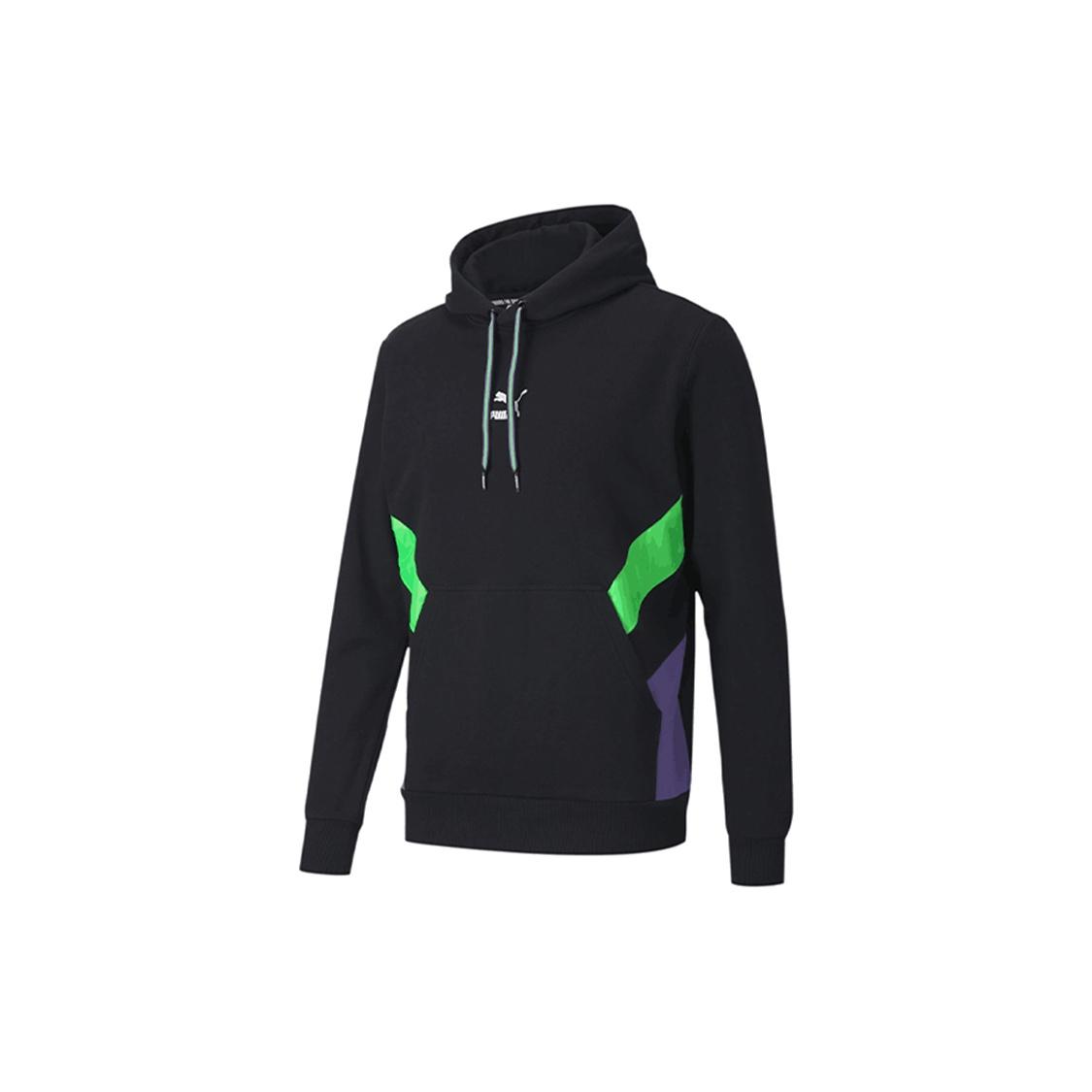 PUMA logo Printed Pullover Hooded Fleece Men Black Men s 599279-51 M