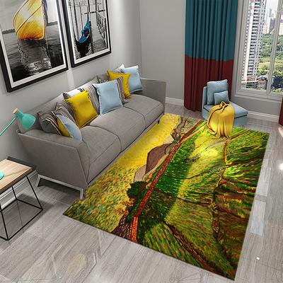 World Masterpiece Van Gogh Oil Painting Carpet Living Room Bedroom Kitchen Bathroom Door Entrance Non Slip Carpet for Home Decor