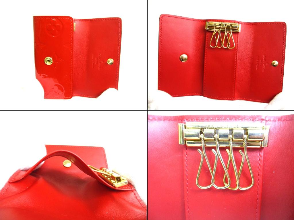 Authentische LOUIS VUITTON Vernis Rotes Leder Multicles 4 Bilder Schlüsselanhänger #b084 Vom Verkäufer überholt