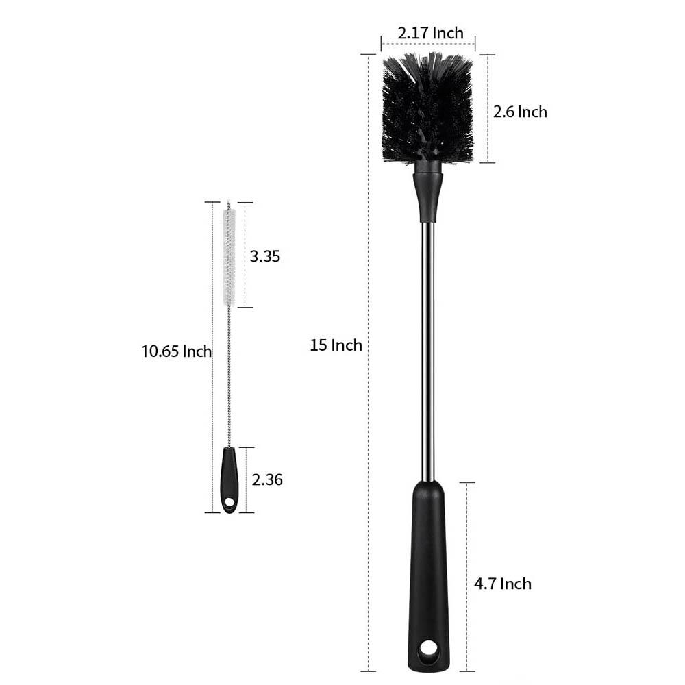 

Water Bottle Brush & Straw Cleaner Set,Stainless Steel Long Handle Baby Bottle Scrub Cleaning Brush for Sports Bottles, Cups